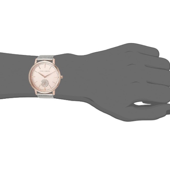 Vince Camuto Crystal Accented Rose Gold bezel & Silver-Tone Mesh Bracelet Watch - Picture 2 of 11